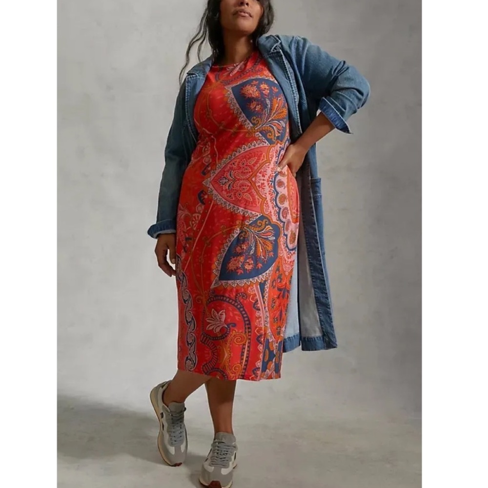Farm Rio Anthropologie Giannina Knit Midi Dress